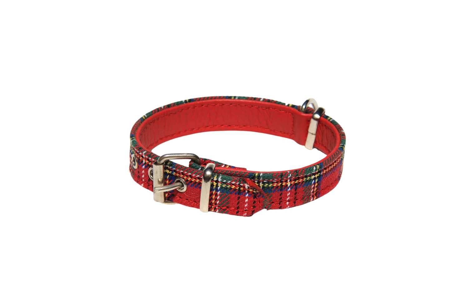 Collar Serie Charol Piel Scotish Rojo