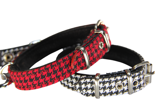 Collar Serie Charol Pata de Gallo Rojo