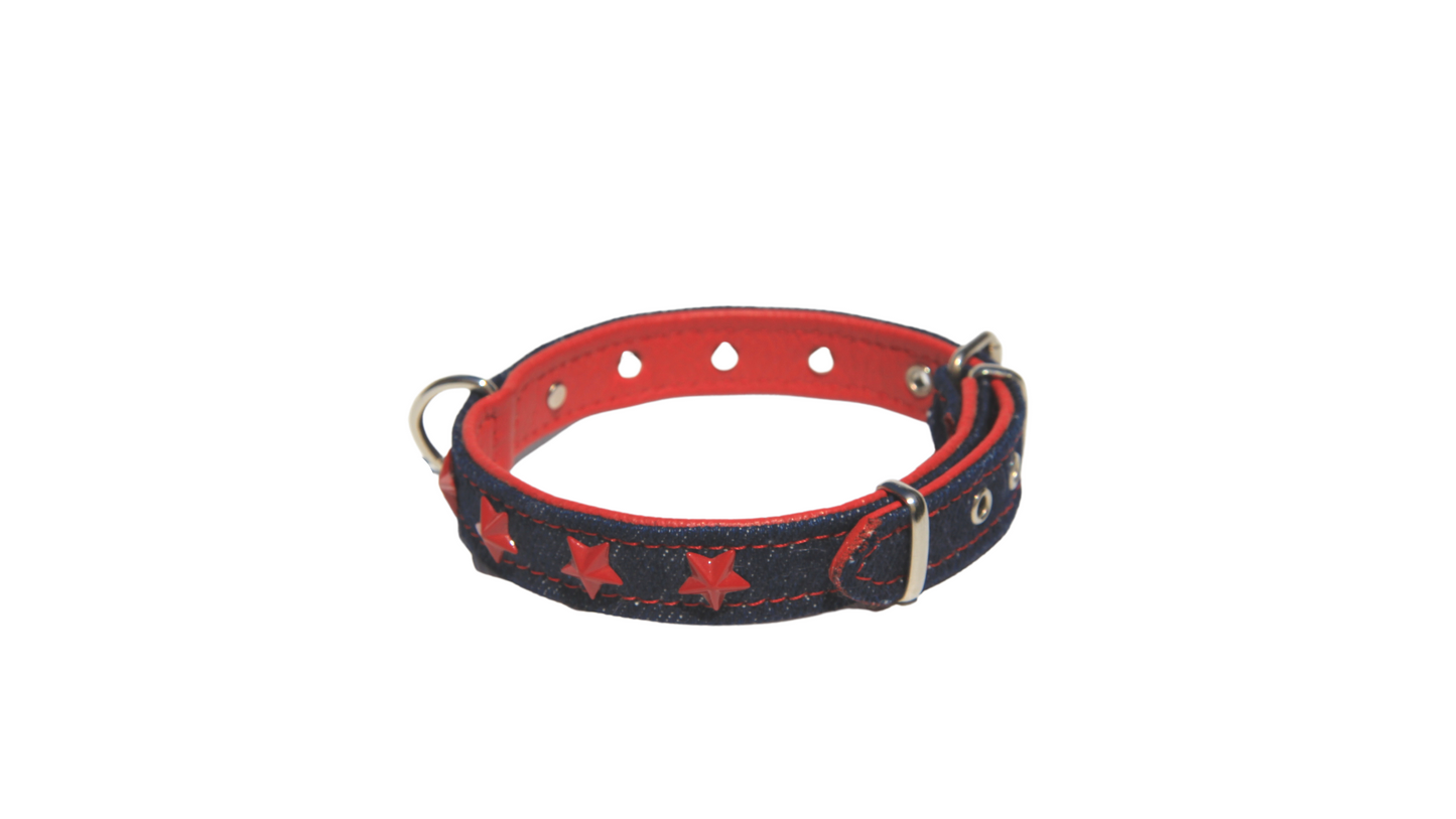 Collar Serie Charol Color Tejano Estrella Rojo