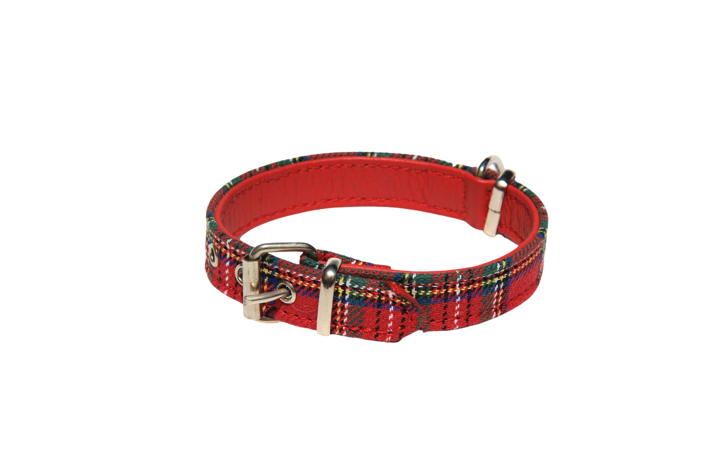 Collar Serie Charol  Piel Scotish Rojo